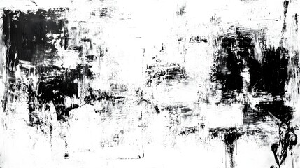 Captivating Abstract Monochrome Painting with Expressive Strokes and Splatters of Ink