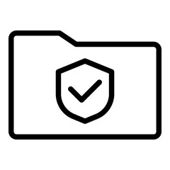 Folder security icon. Vector line icon