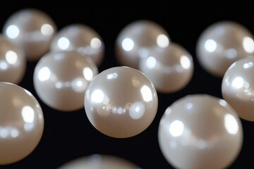 pearl rain Hyperrealistic, bokeh effect, black and dark background, Octane render style msnimalizm