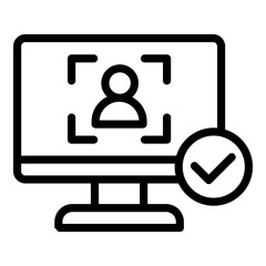 Identity verification icon. Vector line icon