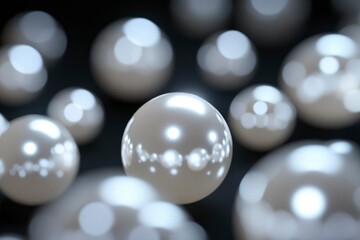 pearl rain Hyperrealistic, bokeh effect, black and dark background, Octane render style.