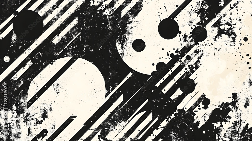 Poster Captivating Abstract Monochrome Splash   Experimental Graphic Art Composition with Dynamic Fluid Patterns Contrasting Black and White Tones and a Powerful