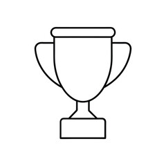 Trophy cup icon in line art style. Victory cup vector. Prize, Winner symbol
