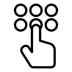 Pin code icon. Vector line icon