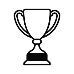 Trophy cup icon line art vector illustration. Winner cup, Victory cup icon. Reward symbol.