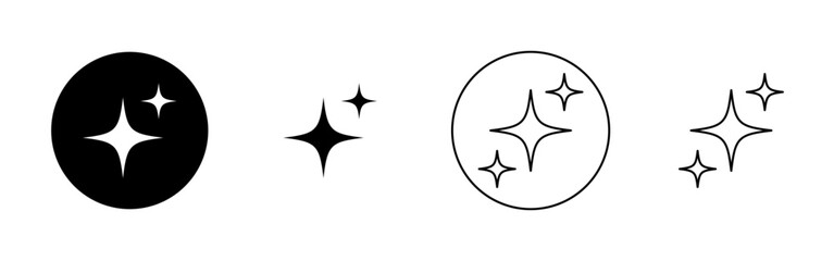 Vector illustration of Stars icon set isolated on transparent background