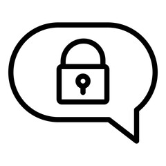 Security message icon. Vector line icon