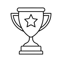 Trophy cup icon line art vector illustration. Winner cup, Victory cup icon. Reward symbol.
