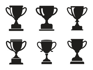 Trophy cup icon set in flat style. Victory cup vector. Trophy, Cup, Prize, Winner symbol