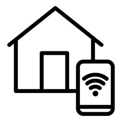 Smart home icon. Vector line icon