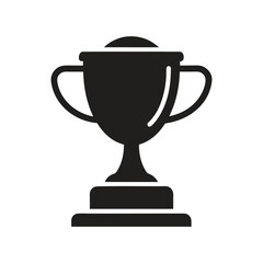 Trophy cup icon. Victory cup vector, trophy silhouette