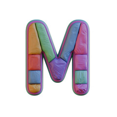 Colorful Fabric 3D Alphabet PNG Letters