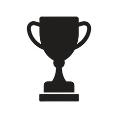 Trophy cup icon. Victory cup vector, trophy silhouette