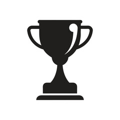 Trophy cup icon. Victory cup vector, trophy silhouette