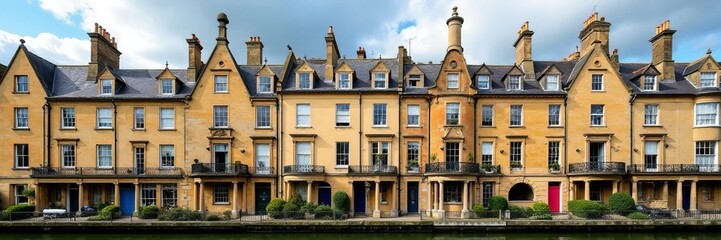 Fototapeta premium Stunning Victorian buildings in Bath, UK, featuring intricate stone architecture and colorful facades, UK, tourism, buildings
