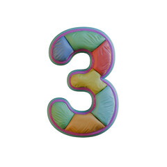 Colorful Fabric 3D Alphabet PNG Letters