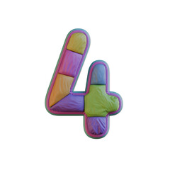 Colorful Fabric 3D Alphabet PNG Letters