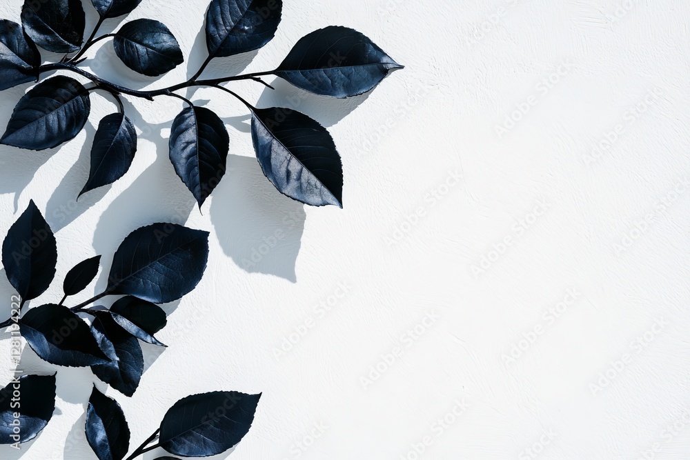 Poster natural tree branch shadows and sunlight create a blurred background with abstract leaf shadows and 