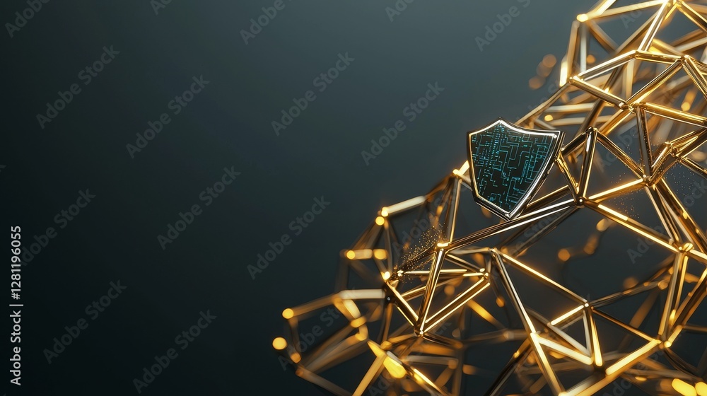 Poster the cybersecurity theme features a prominent firewall icon on the left, complemented by surrounding 