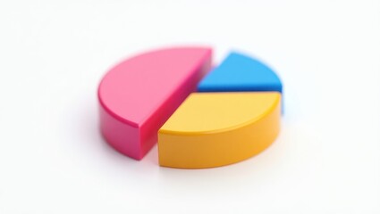 Obraz premium 3D Colorful Pie Chart for Data Visualization and Analytics