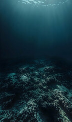Fototapeta premium A mesmerizing underwater scene capturing the serene depths of the ocean and seabed detail