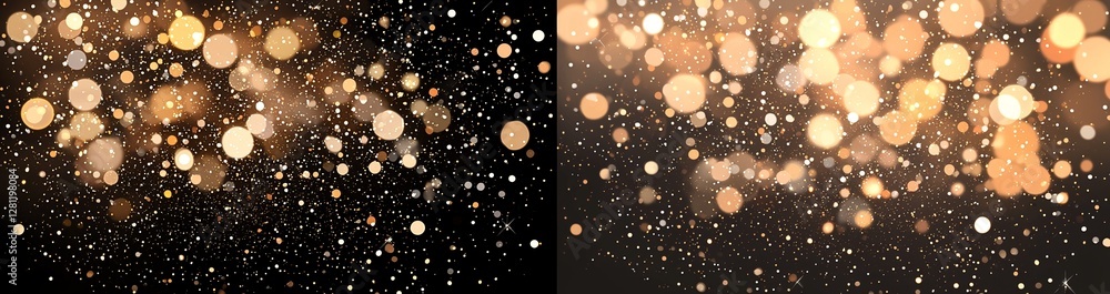 Poster the festive abstract effect of golden bokeh set against a transparent and black background makes for