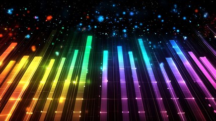 Rainbow Bars Abstract Light Display Background