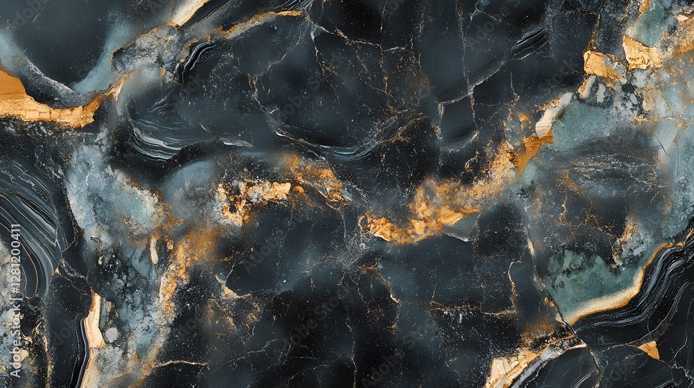 Poster captivating dark marble texture with striking golden swirls granular patterns and a moody sophistica