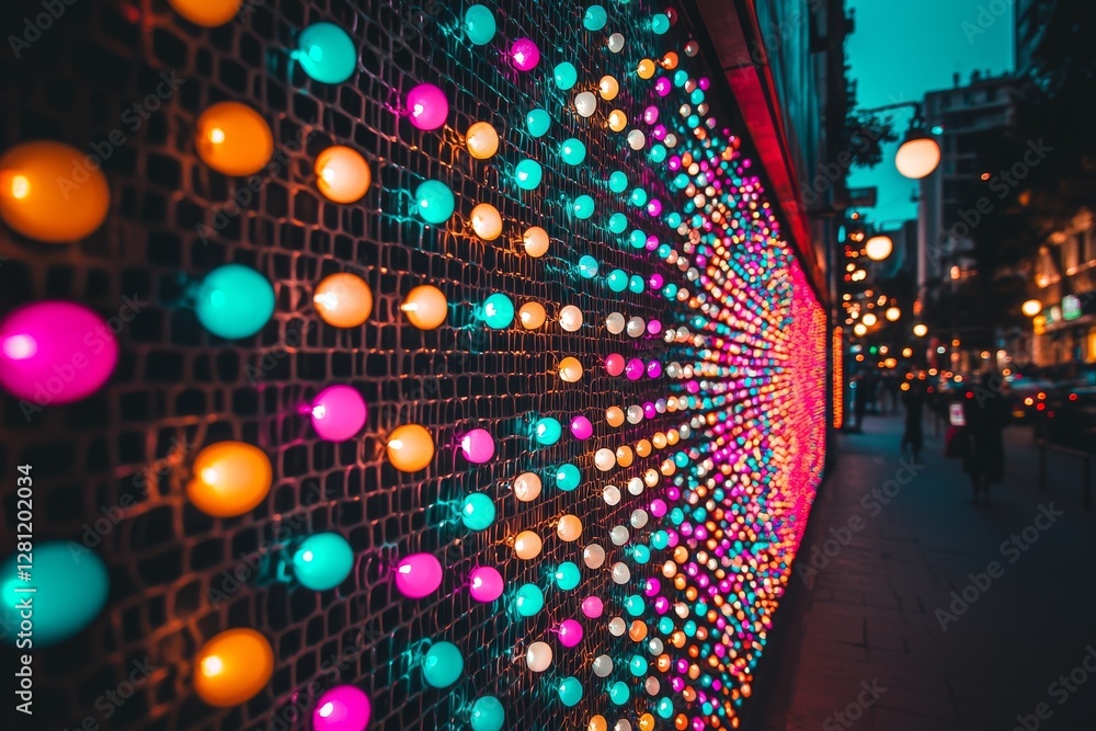 Poster abstract led wall background is repeated three times in this sentence