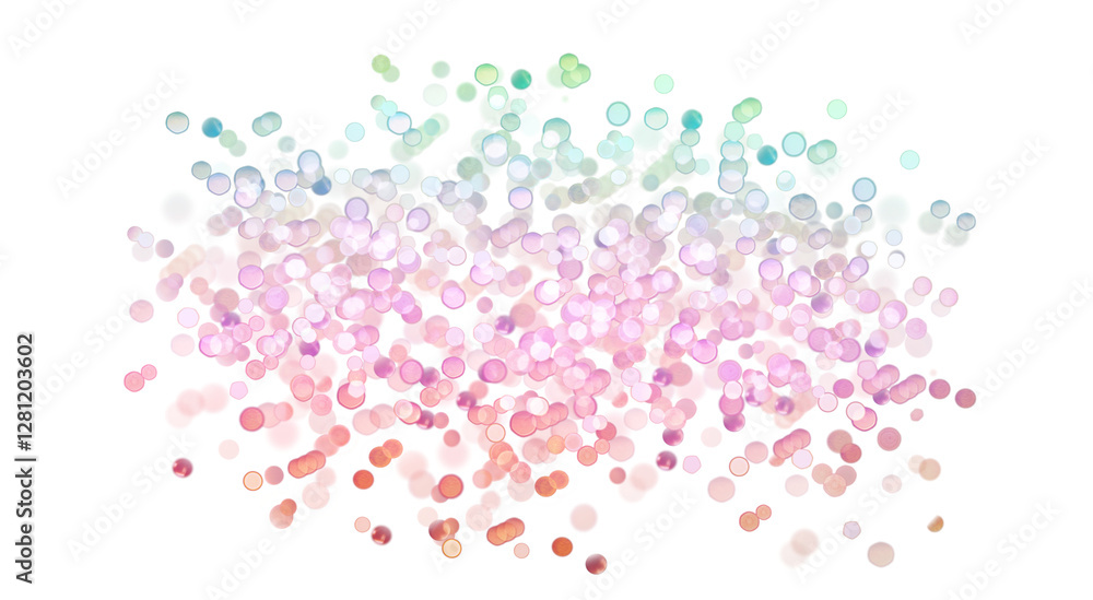 Sticker blurred bokeh colors light glowing on transparent background
