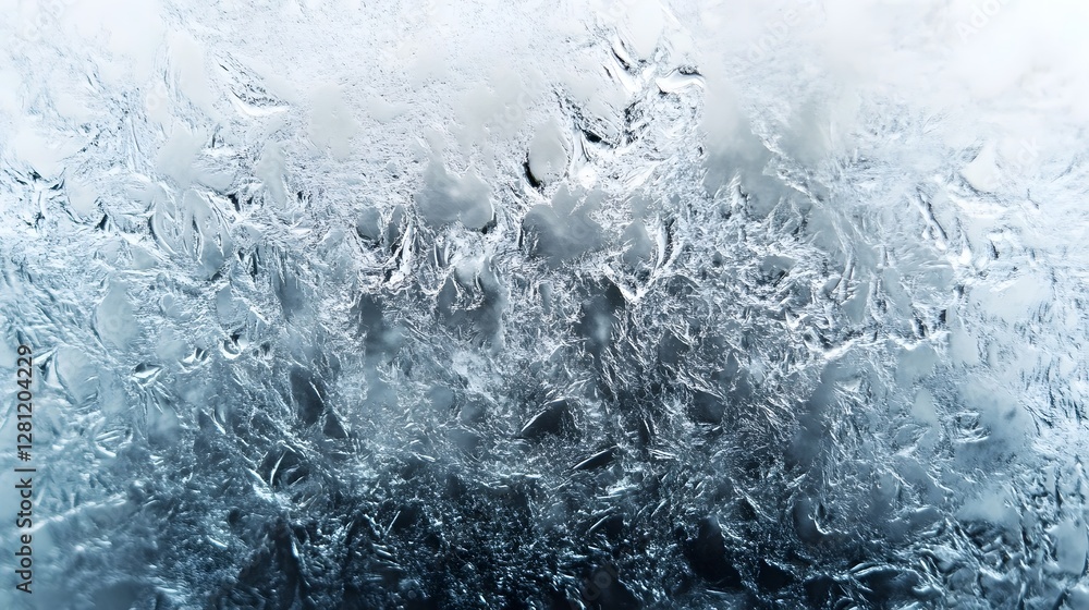 Aufkleber captivating frozen landscape with intricate delicate ice crystal patterns glistening in an elegant w