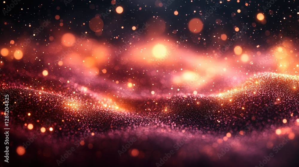 Aufkleber abstract shimmering background with glowing particles creating a dreamy atmosphere