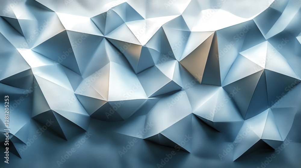 Aufkleber abstract geometric background featuring sharp, angular shapes in cool blue tones with soft lighting