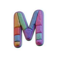 Colorful Fabric 3D Alphabet PNG Letters