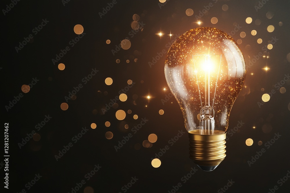 Poster the concept of electricity is highlighted by a vintage glowing light bulb on a dark background with 