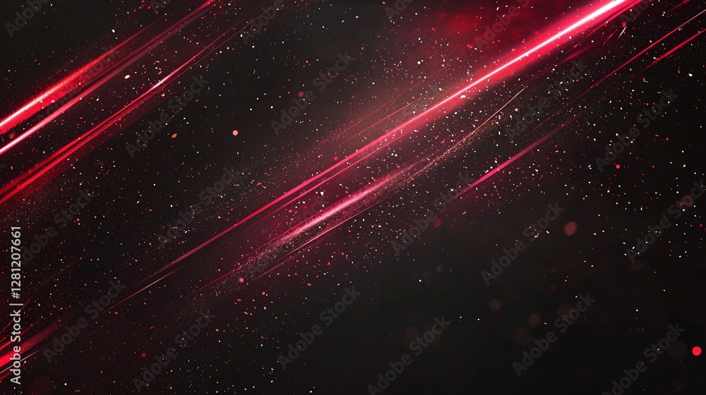 Poster a black background provides the setting for dynamic red light speed curves, forming a lively and eng