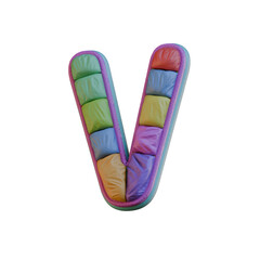 Colorful Fabric 3D Alphabet PNG Letters