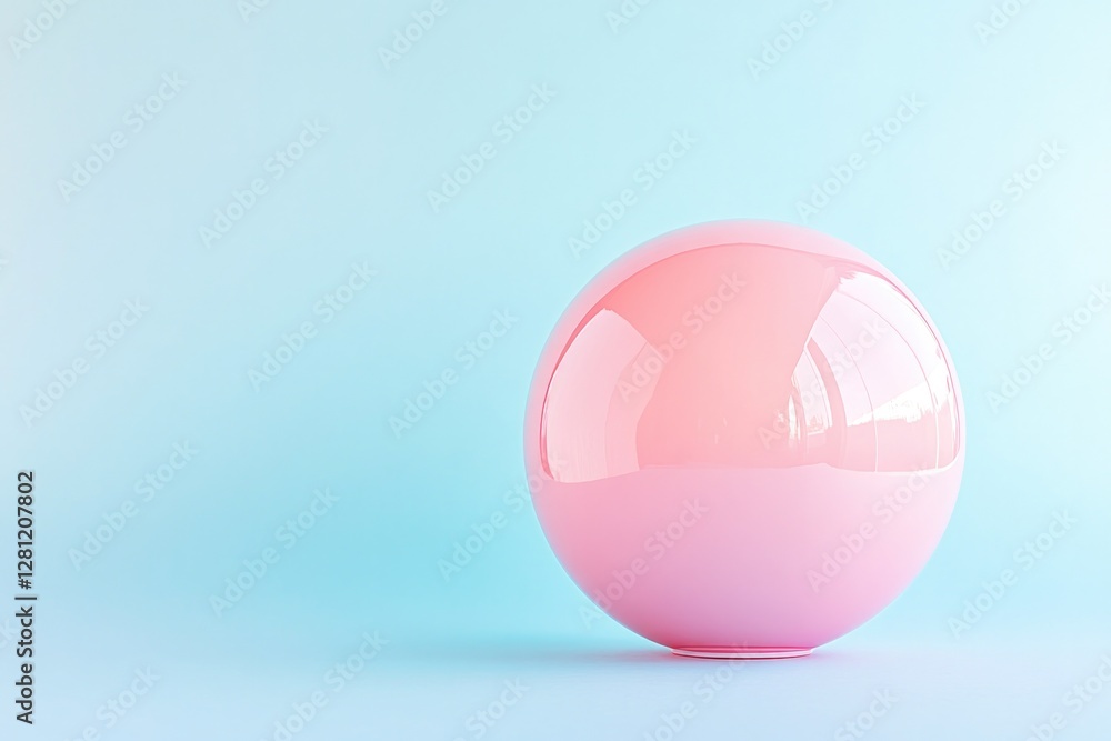 Poster pink object epitomizing barbiecore style rests on smooth solid color background embodying minimalist