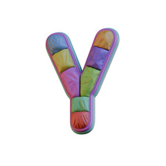 Colorful Fabric 3D Alphabet PNG Letters