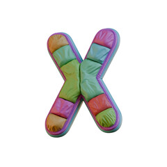 Colorful Fabric 3D Alphabet PNG Letters