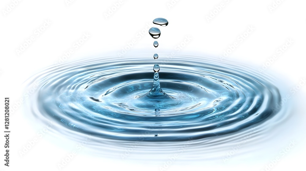 Aufkleber Captivating Liquid Artwork A Mesmerizing Droplet Creates Intricate Ripples on a Serene Surface Showcasing the Beauty and Elegance of Water s Fluid Dynamics in a Minimalist Zen like Composition