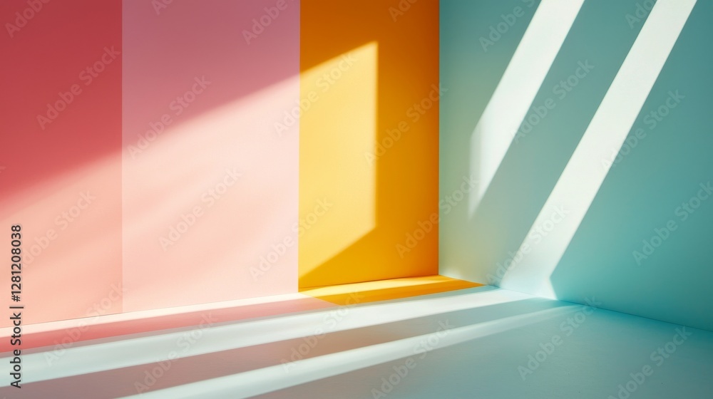 Poster chromatic convergence is a dazzling display where vibrant hues converge on the floor, forming an abs