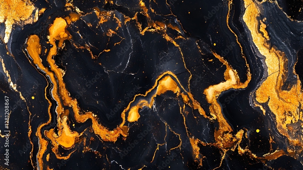 Leinwandbilder captivating marble inspired abstract textures featuring a dynamic flow of vibrant orange and deep bl