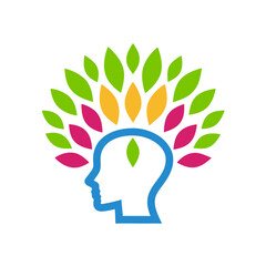 human head with light bulb