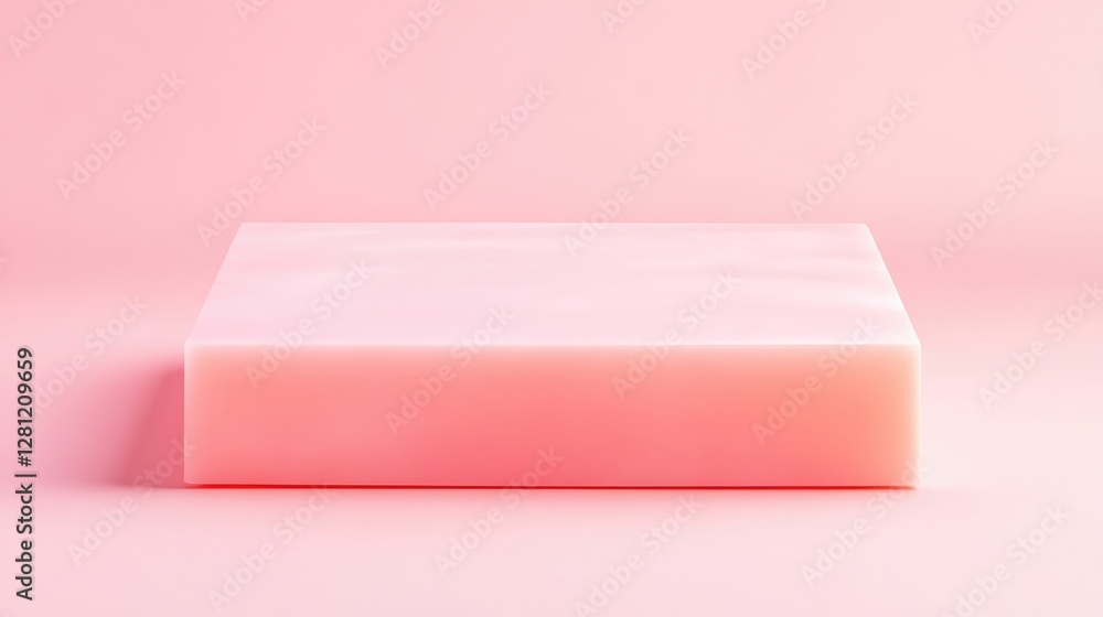 Poster sleek depiction of rectangular box with matte finish positioned on pastel pink solid background with