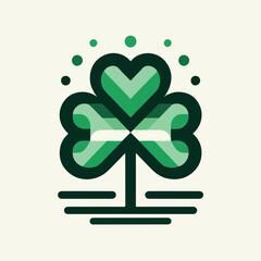 Lucky four, three clover shamrock leaf icon hand drawn style vector illustration set. Irish celtic St Patrick Day logo shamrock clover leaf symbol collection. Luck and happiness floral Irish ornament.