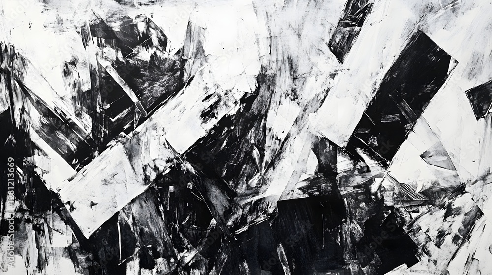 Poster Captivating Monochrome Abstract Art with Geometric Patterns and Dynamic Composition