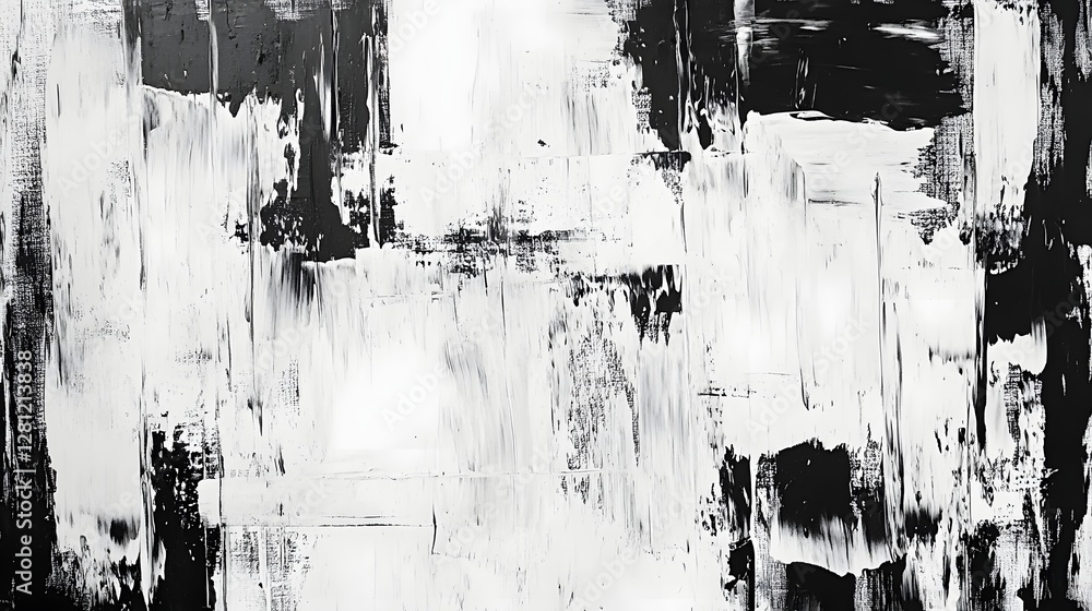 Poster Captivating Monochrome Abstract Artwork with Fluid Brushstrokes and Textured Composition