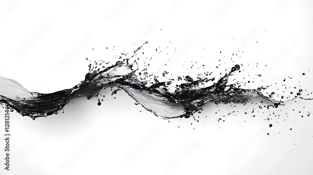 Aufkleber Captivating monochrome abstract design featuring a powerful liquid splash in striking black and white tones creating a dynamic energetic and visually arresting visual statement