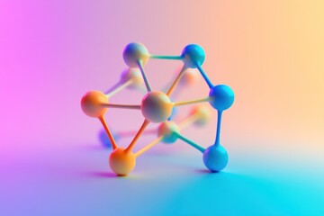 Colorful Molecular Structure with Bright Background for Scientific and Educational Use